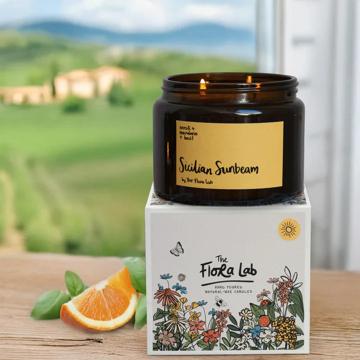 The Flora Lab - 'Sicilian Sunbeam' Natural-Wax scented Candle