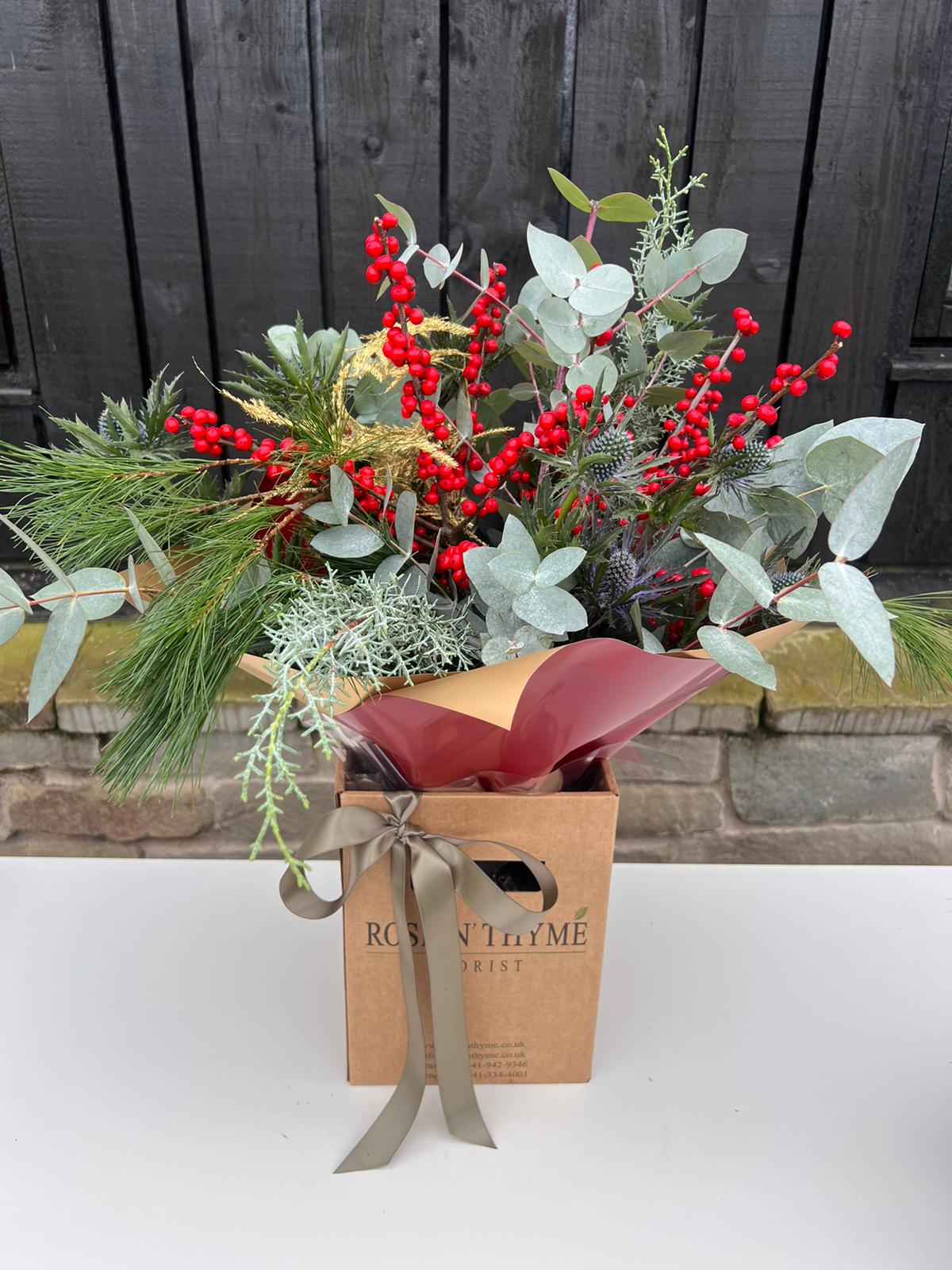 Berry Festive Hand tie Bouquet
