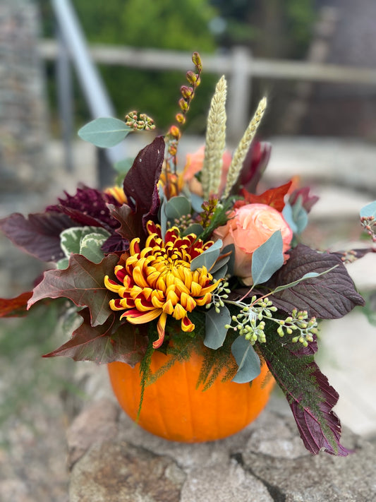 Pumpkin Floral Arrangement Thursday 30th October 6.30pm
