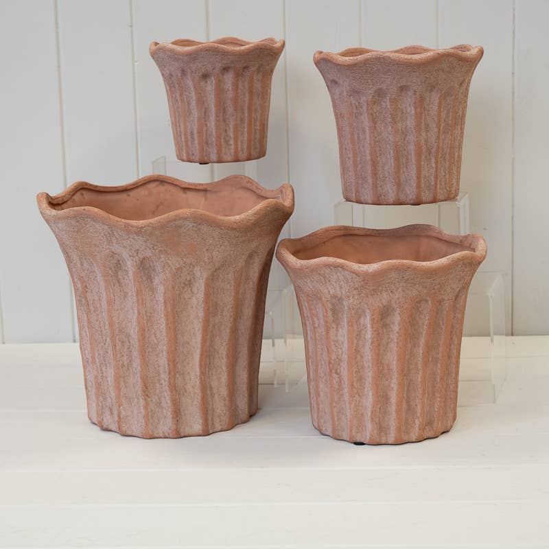 Terracotta Fluted Stoneware Pot