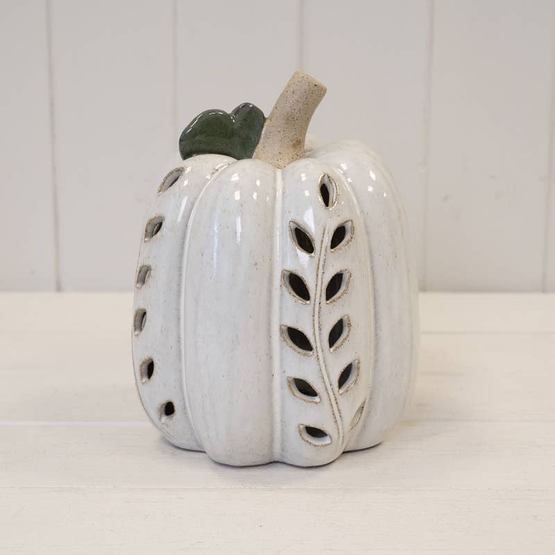 Led Pumpkin With Open Leaf Detail