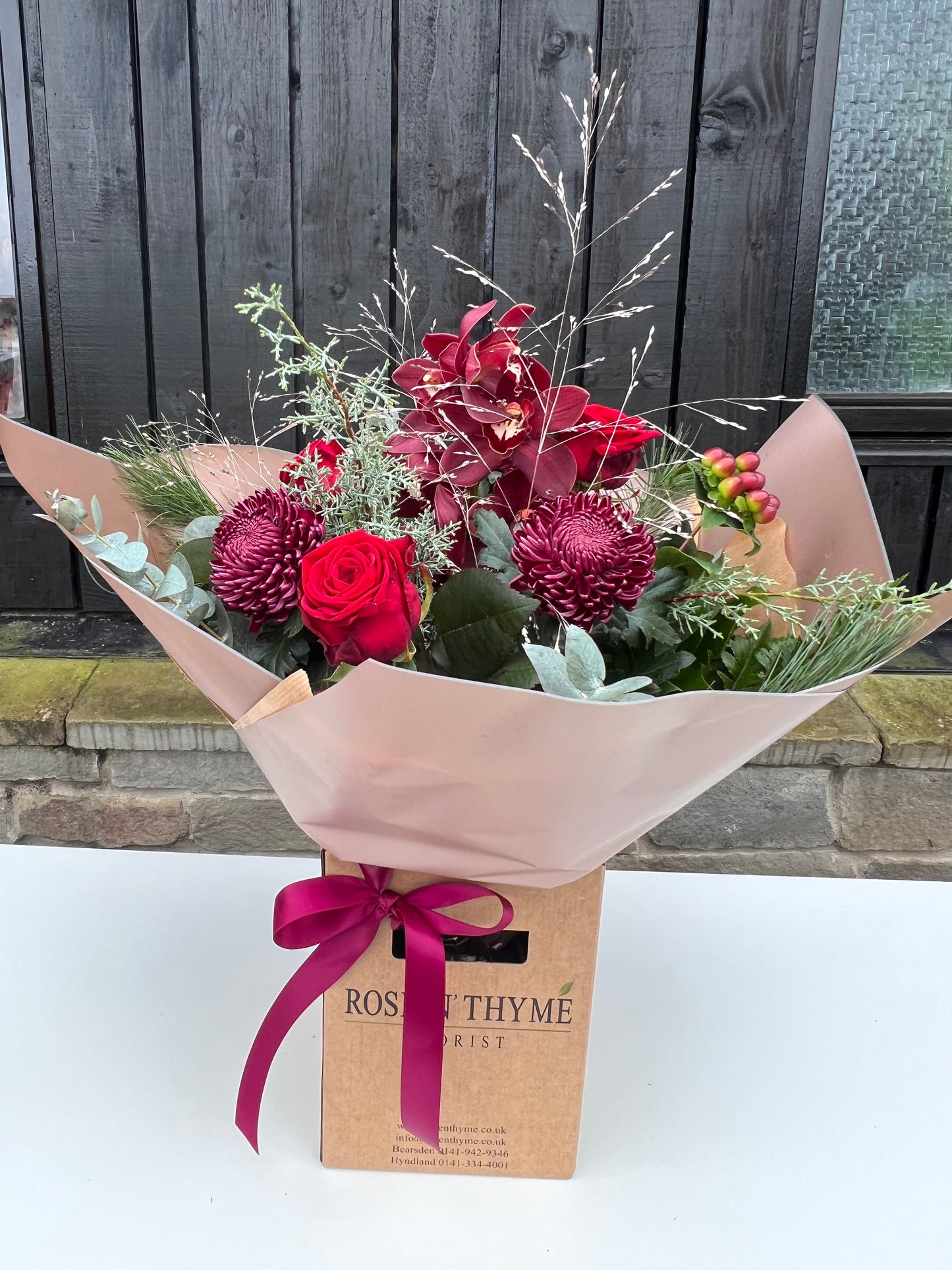 Mulberry Opulent Hand tie Bouquet