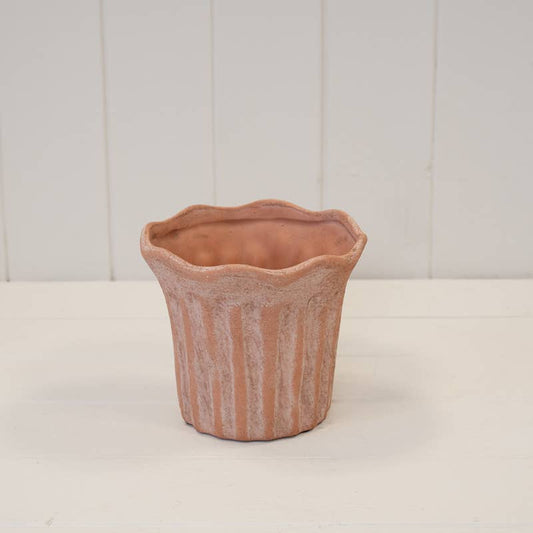 Terracotta Fluted Stoneware Pot