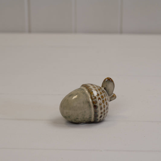 Beige Mottle Ceramic Acorn Decoration 7cm x 5cm