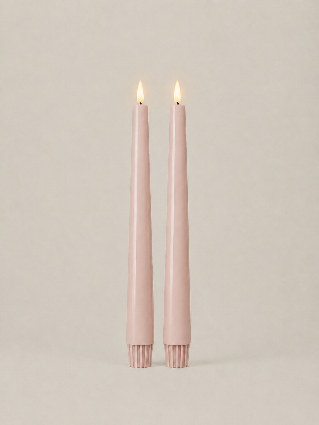 LED Taper Candles Set of 2 21.5cm – Powder Rose | Real Wax