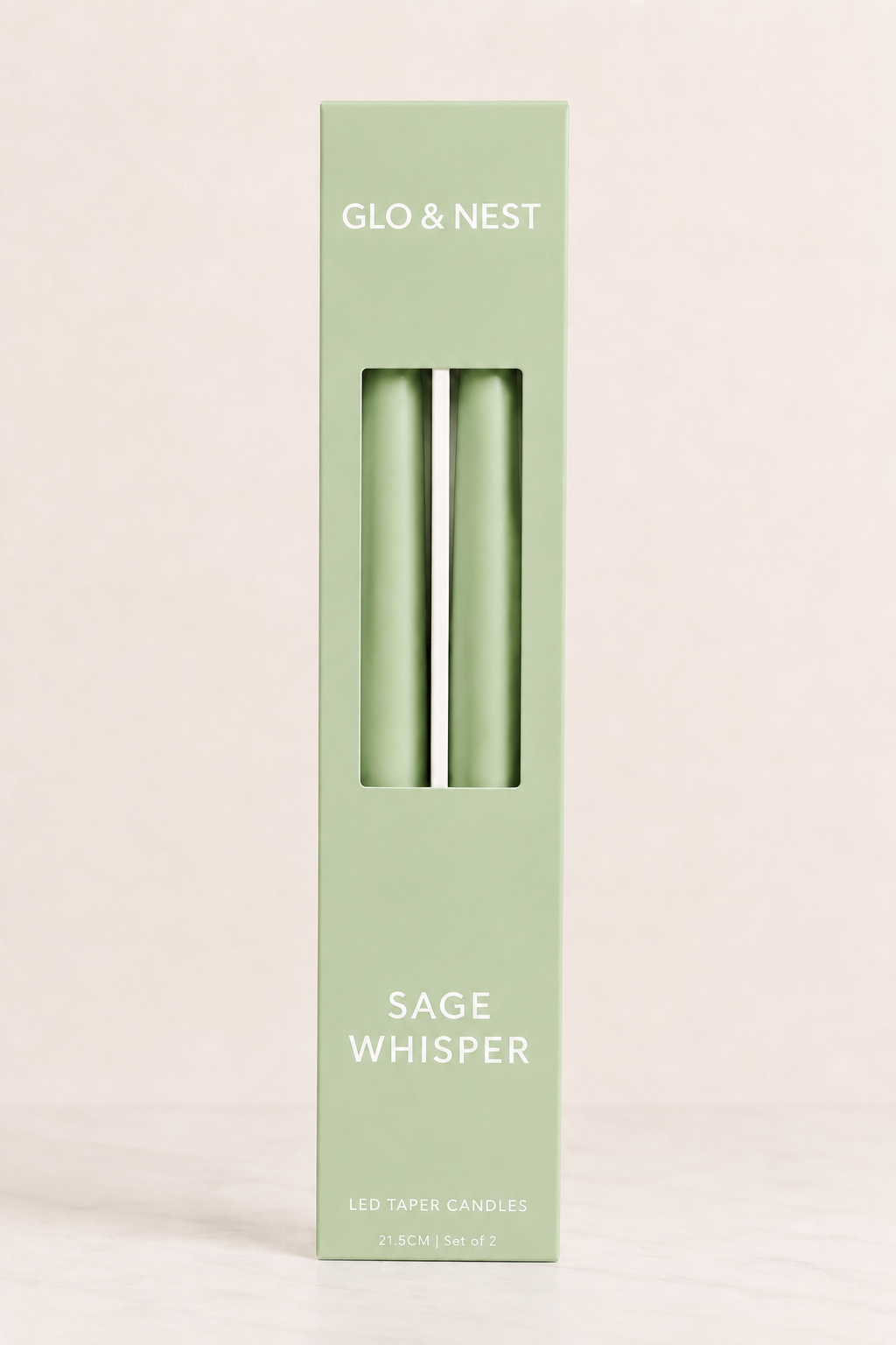 LED Taper Candles Set of 2 21.5cm – Sage Whisper | Real Wax