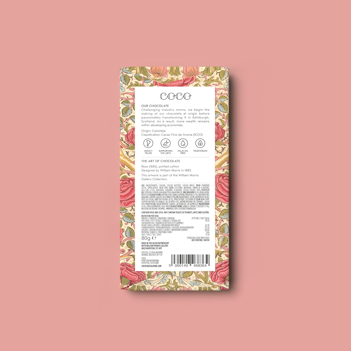 Salted Caramel Milk Chocolate William Morris Limited Edition