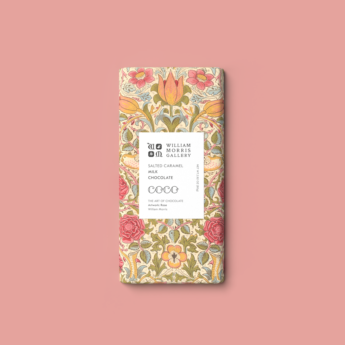 COCO x William Morris - Salted Caramel Milk Chocolate Bar - 80g - Limited Edition