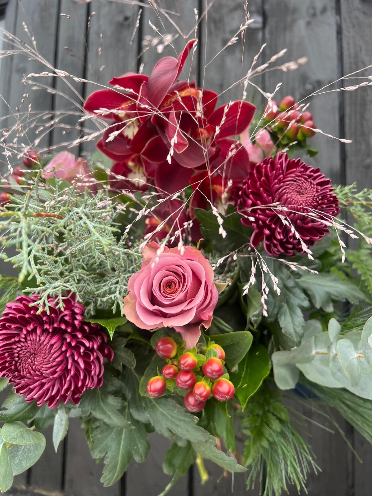 Mulberry Opulent Hand tie Bouquet