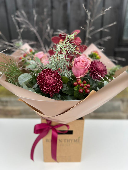 Mulberry Opulent Hand tie Bouquet